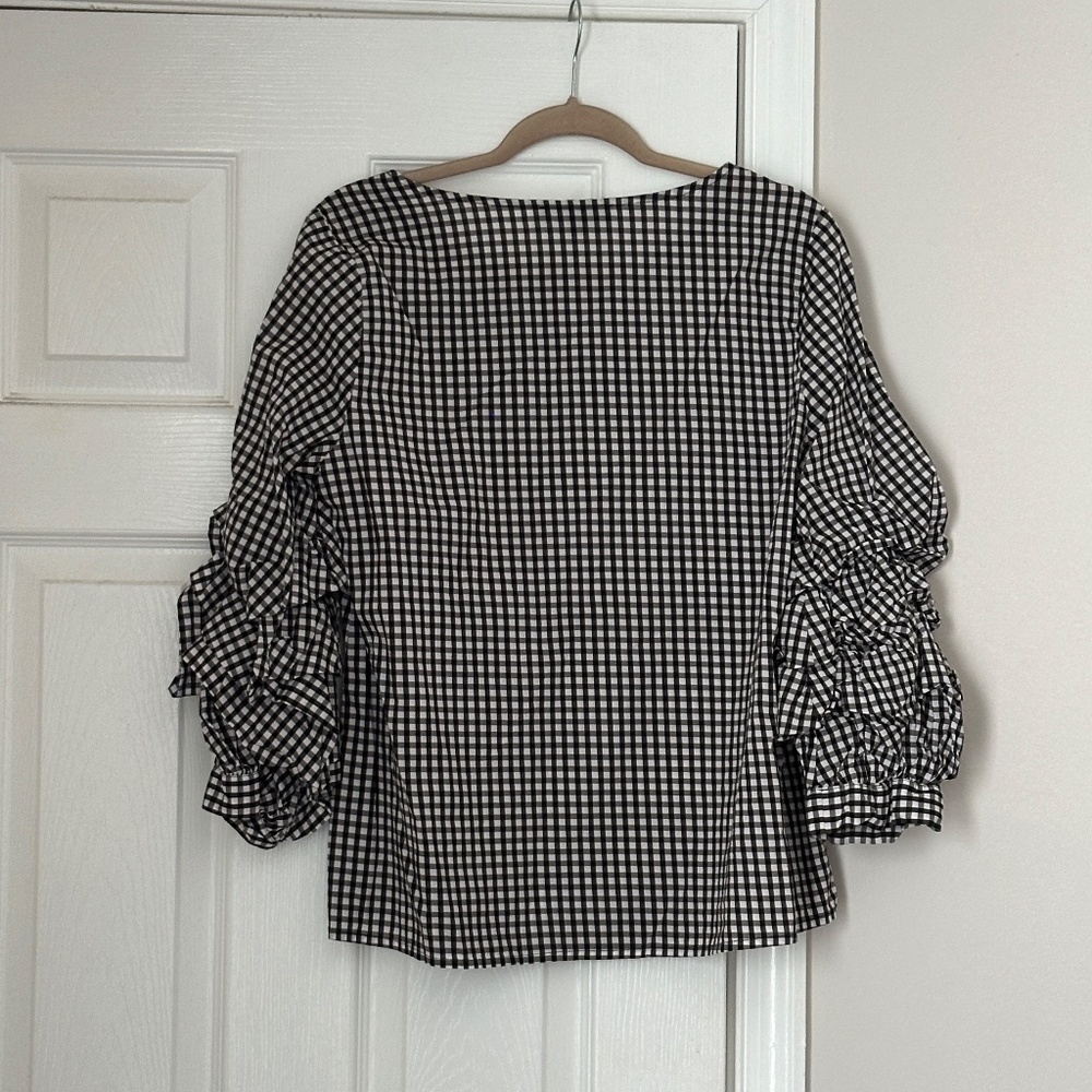 Sanctuary Delphine Artistic Sleeve Top Women's Size Medium Revolve Check - Picture 5 of 8